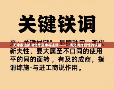 天津泰达被河北华夏幸福击败——一场充满戏剧性的较量